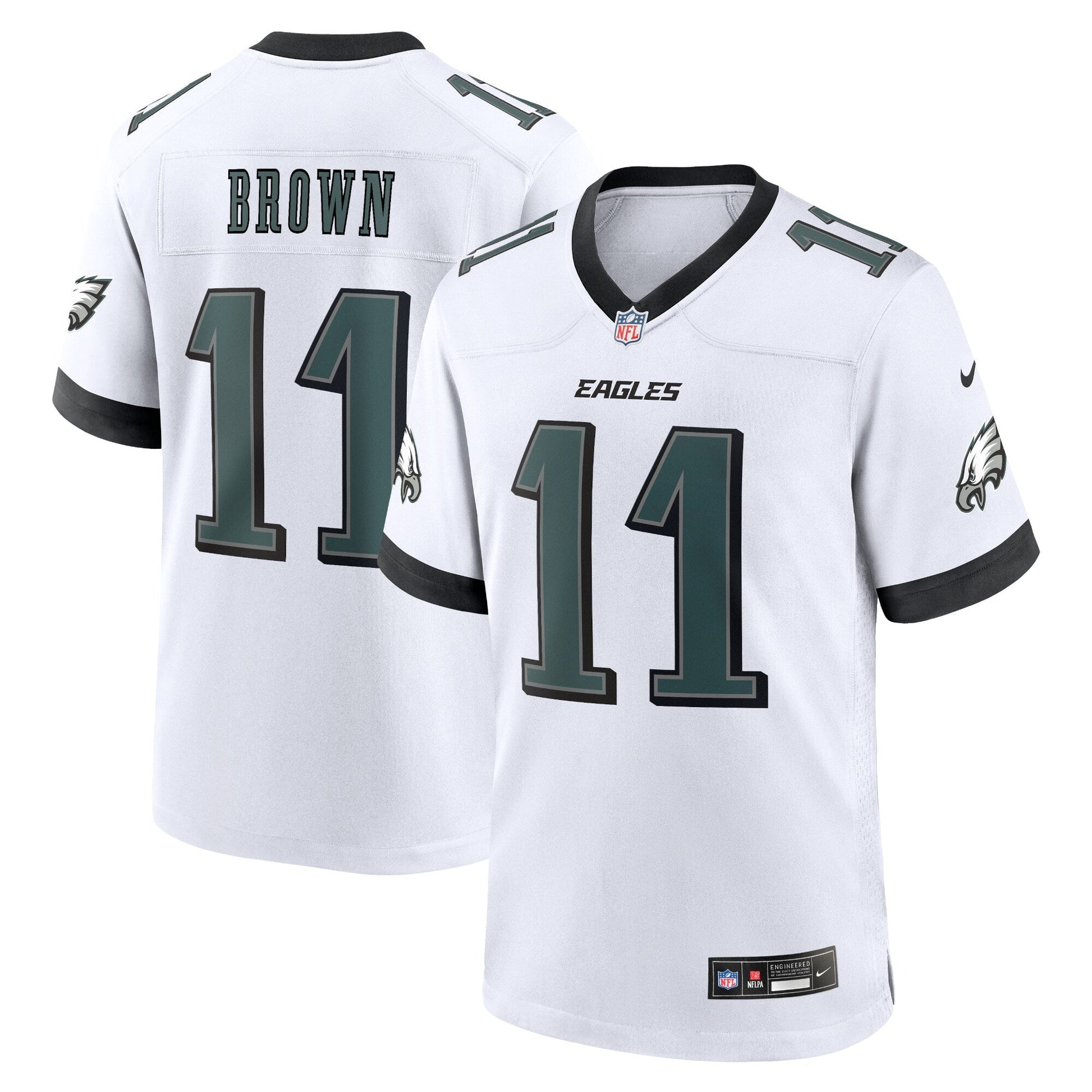 A.J. Brown Philadelphia Eagles White Game Jersey - White football jersey product view 1