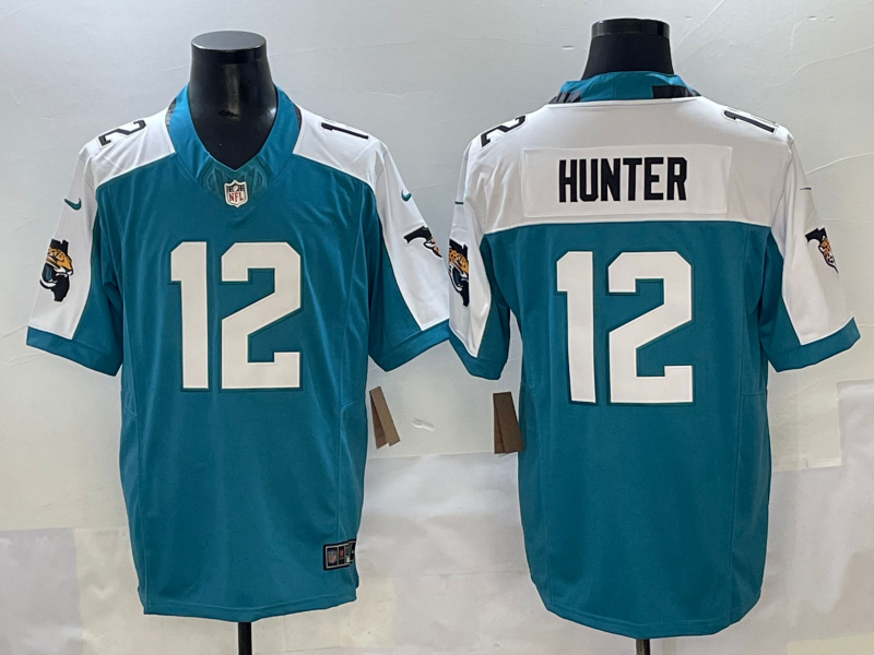 Men's Jacksonville Jaguars Travis Hunter #12 Teal 2025 NFL active First Round Pick Game Jersey football jersey product view 1