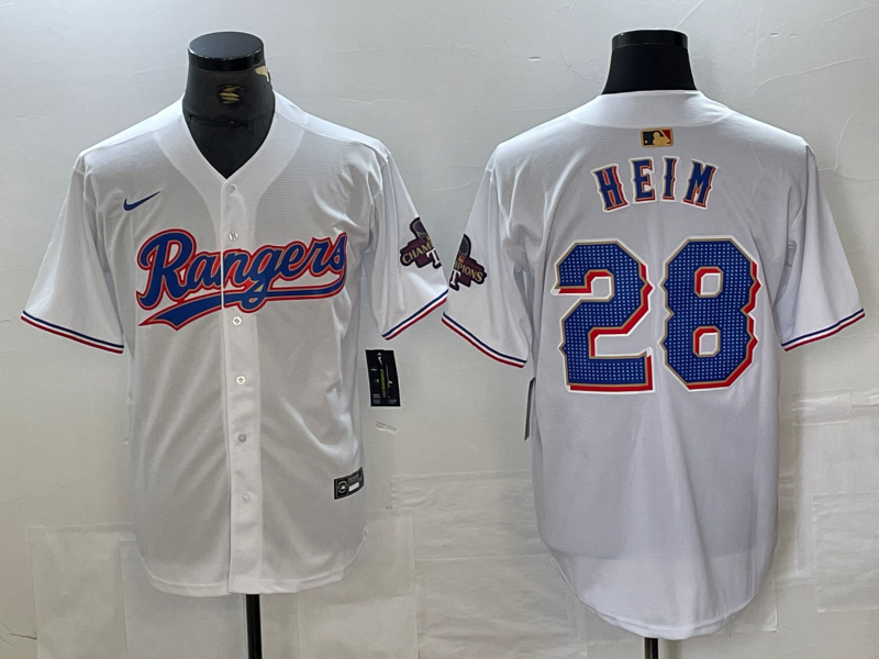 Men's Texas Rangers Jonah Heim White 2024 Gold Collection Limited Player Jersey baseball jersey product view 1