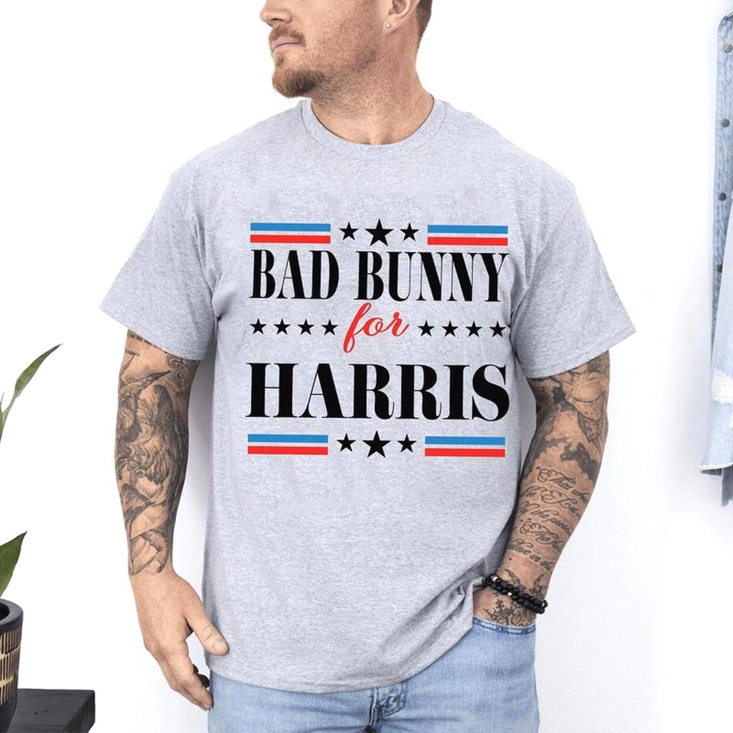 Bbunny 2024 Vote Blue Cotton Vintage T-Shirt For Everyone Unisex T-shirt, Sweatshirt, Hoodie, Long Sleeve Tee - T-Shirt, Sweatshirt, Hoodie