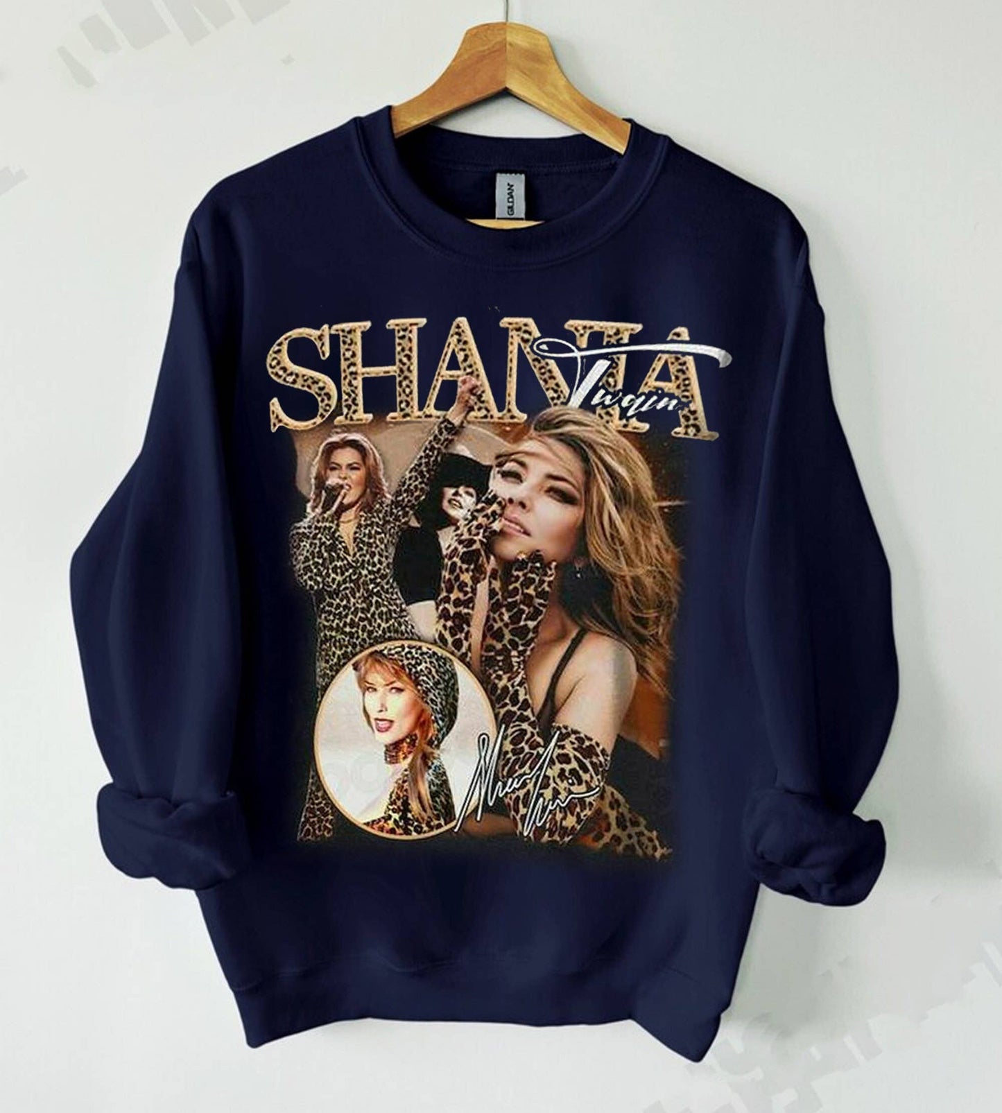 Shania Twain Leopard Print Design Sweatshirt Unisex T-shirt, Sweatshirt, Hoodie, Long Sleeve Tee - T-Shirt, Sweatshirt, Hoodie