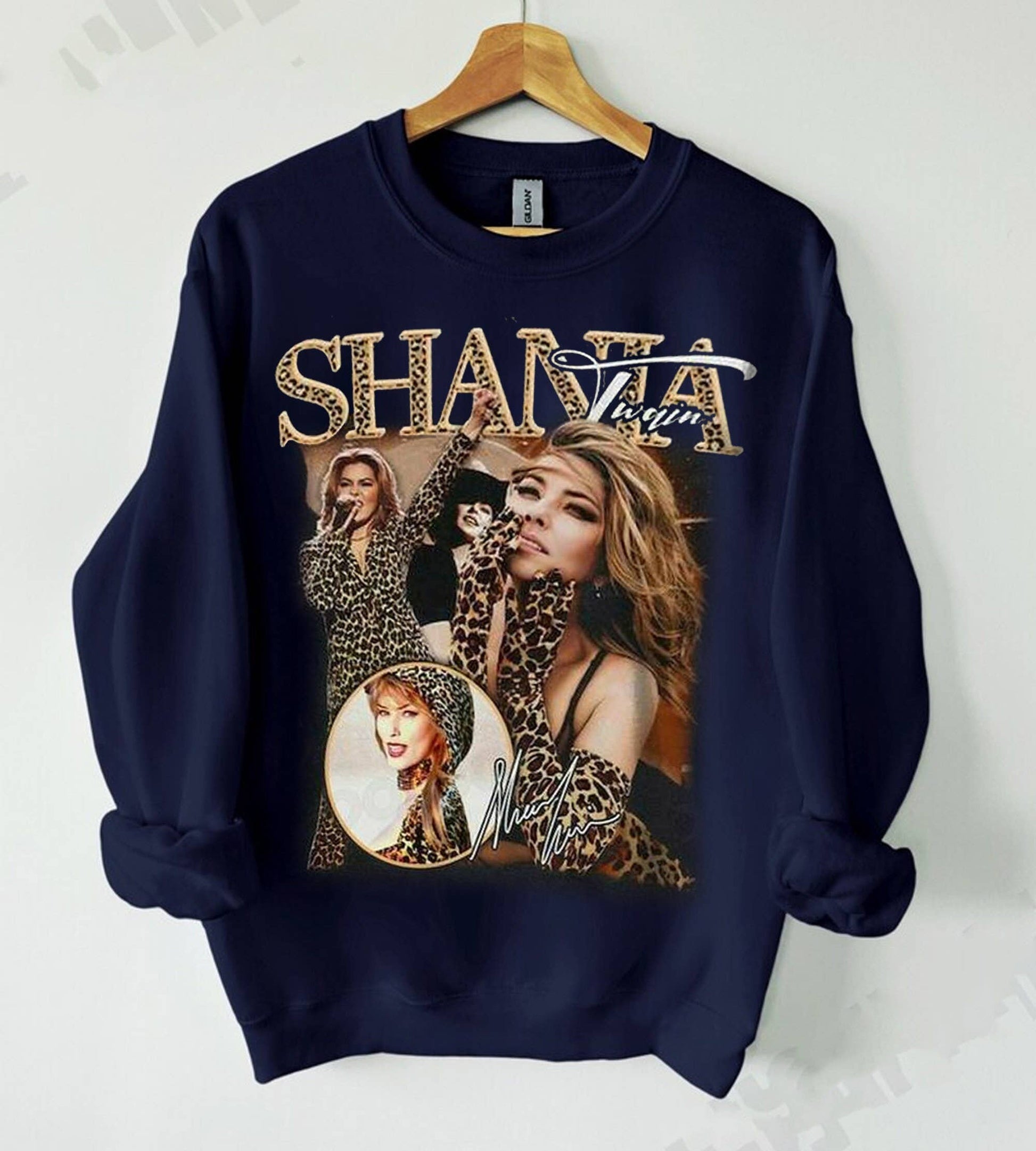 Shania Twain Leopard Print Design Sweatshirt Unisex T-shirt, Sweatshirt, Hoodie, Long Sleeve Tee - T-Shirt, Sweatshirt, Hoodie