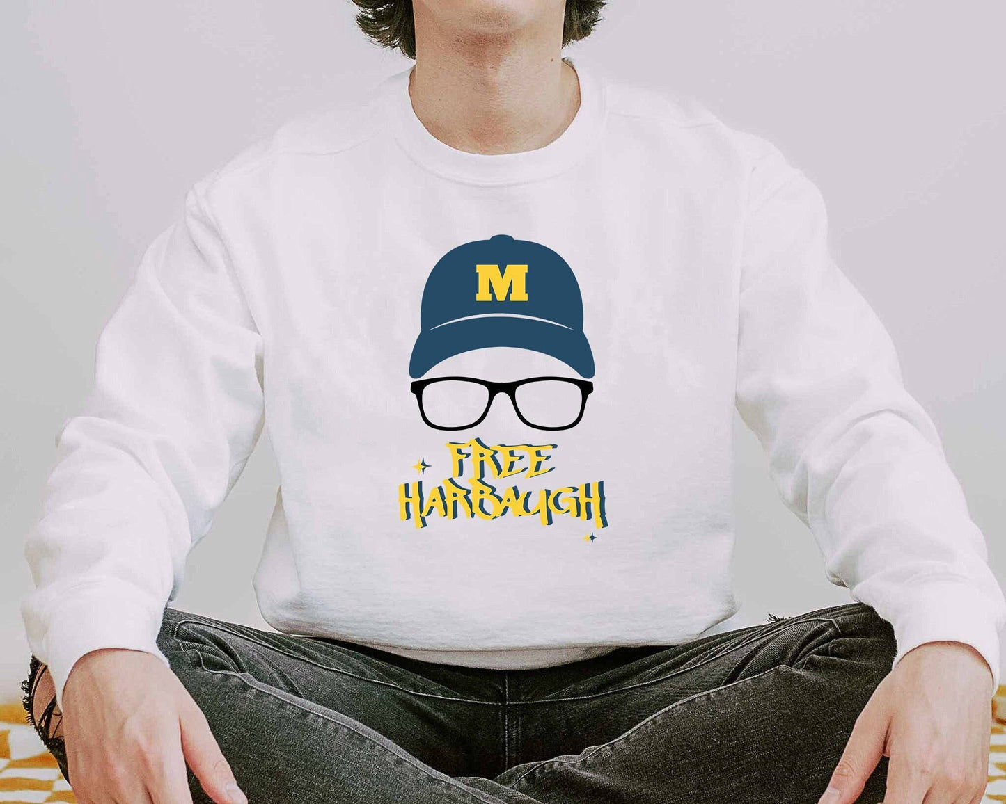 Free Harbaugh Vintage Sweatshirt For Michigan Football Fans Unisex T-shirt, Sweatshirt, Hoodie, Long Sleeve Tee - T-Shirt, Sweatshirt, Hoodie
