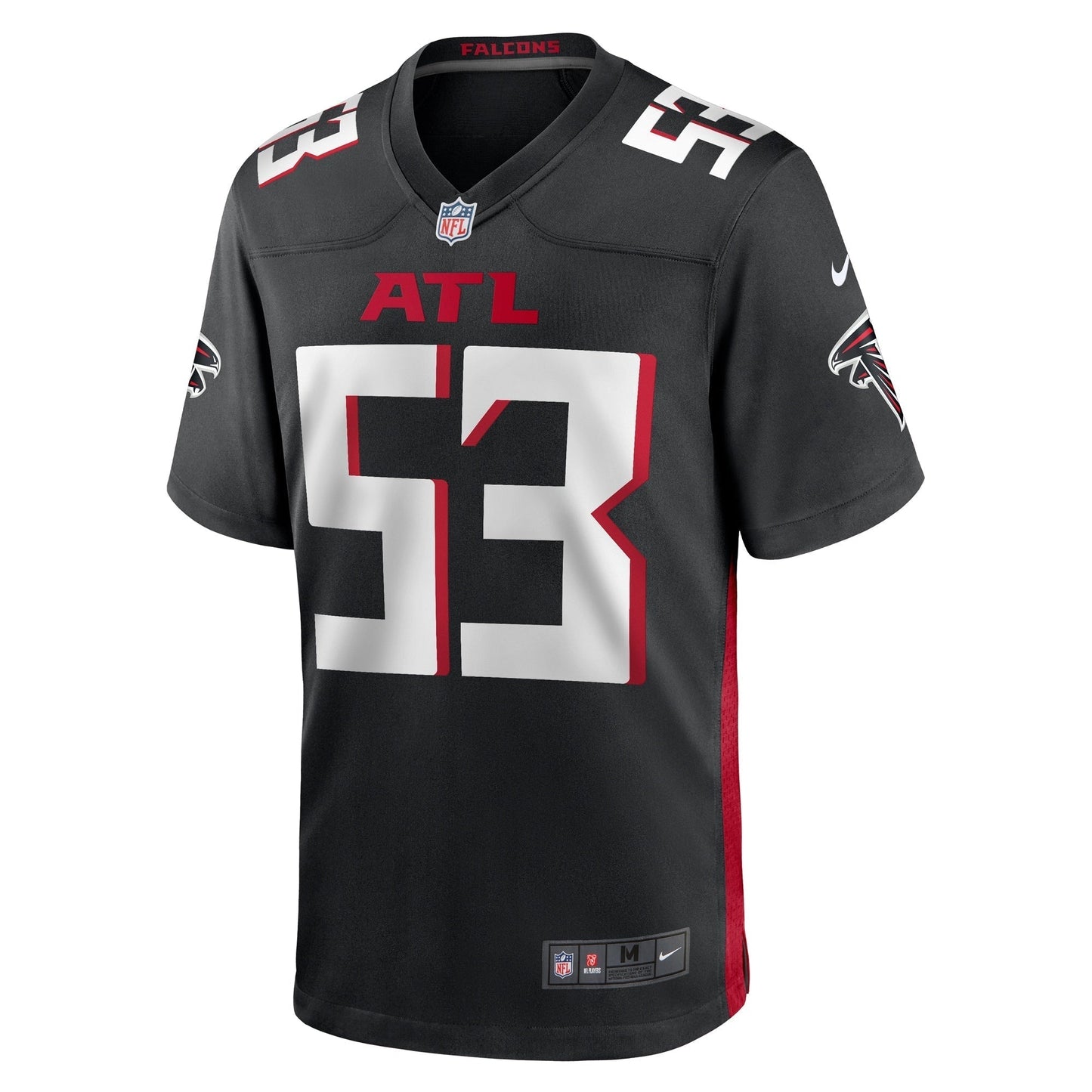 Nate Landman Atlanta Falcons Team Game Jersey - Black football jersey product view 2