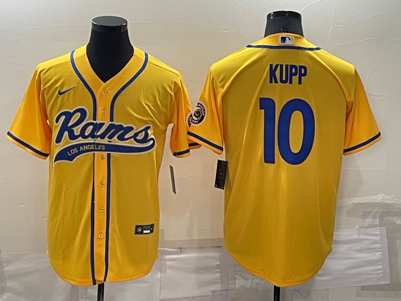 Men's Los Angeles Rams Cooper Kupp Yellow Game Jersey Joint Edition football jersey product view 1