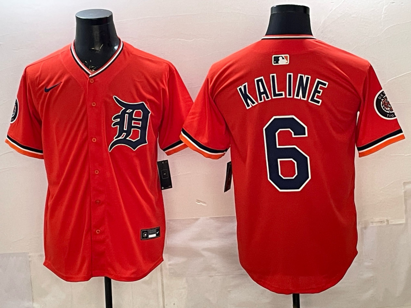 Men's Detroit Tigers Al Kaline #6 Orange Limited Player Jersey baseball jersey product view 1