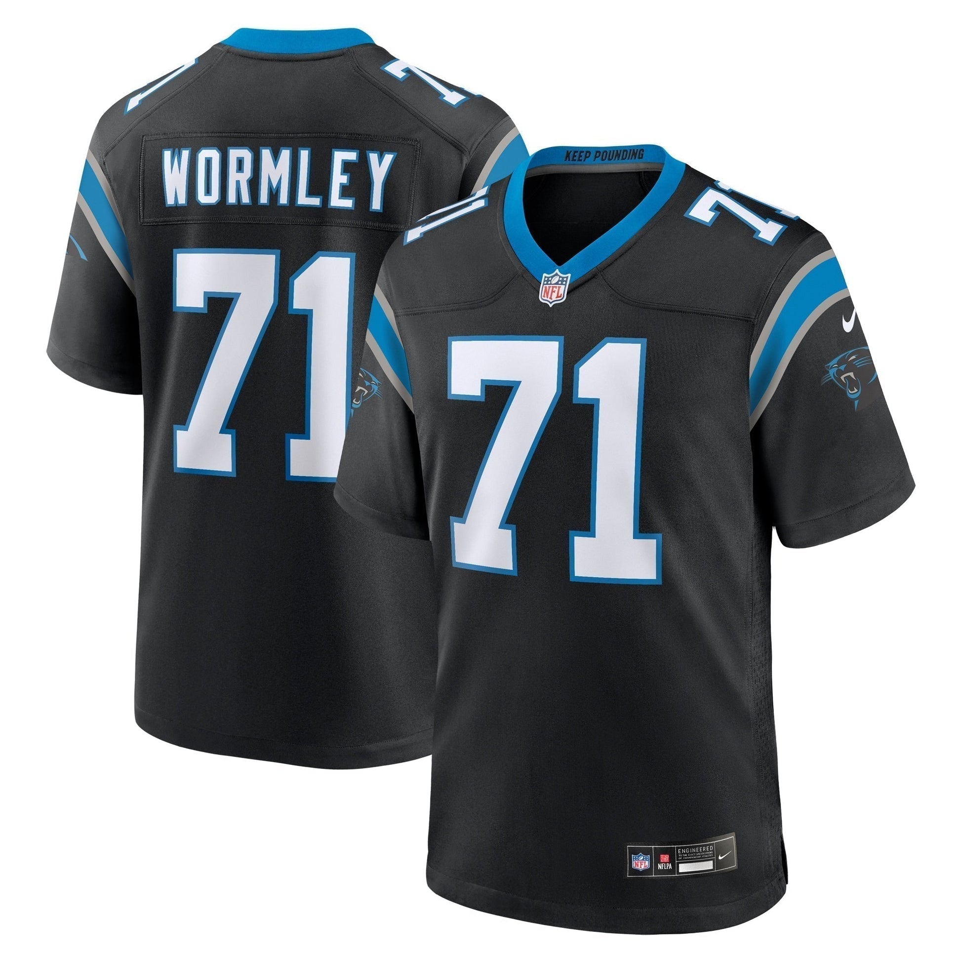 Chris Wormley Carolina Panthers Game Jersey - Black football jersey product view 1