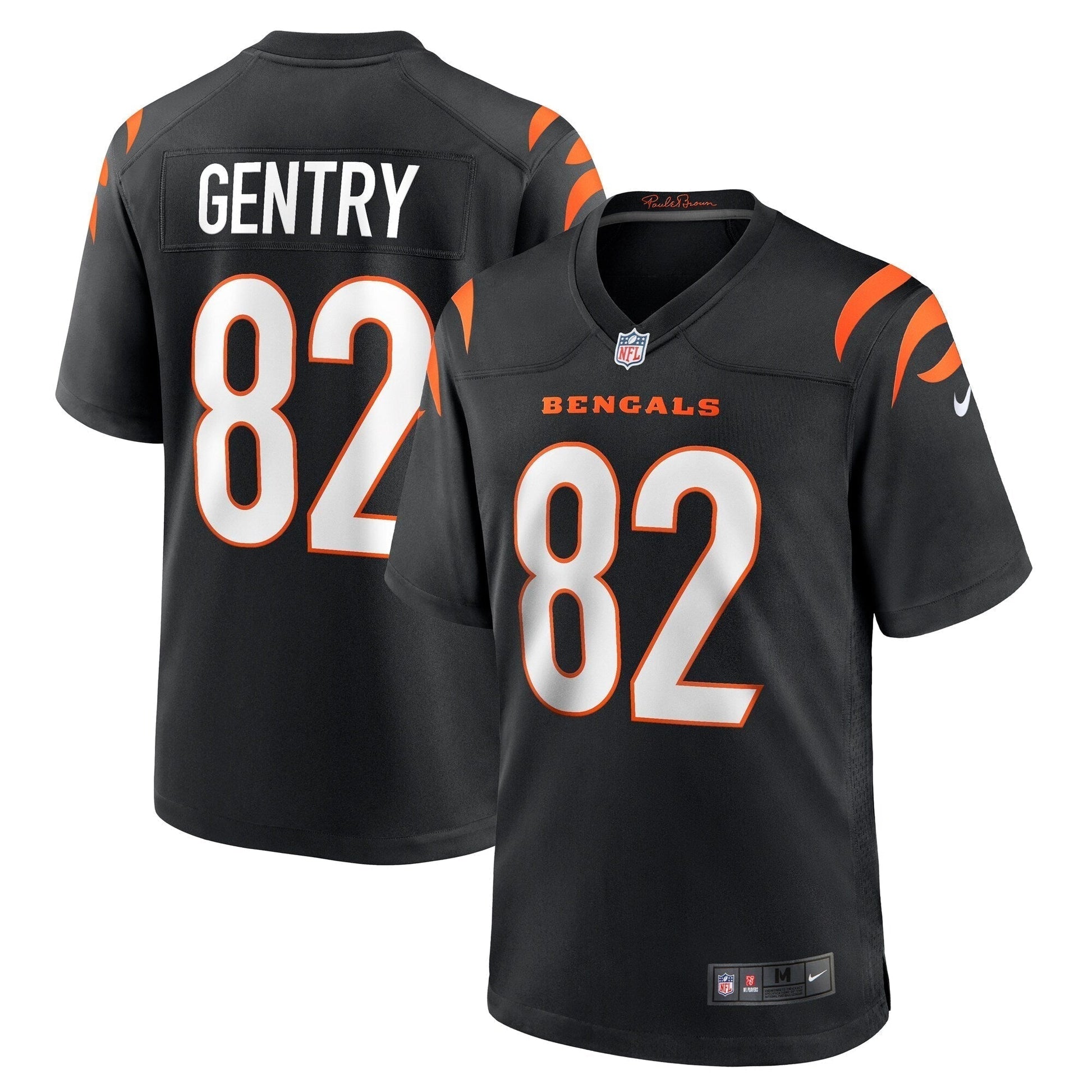 Zach Gentry Cincinnati Bengals Game Jersey - Black football jersey product view 1