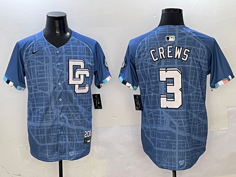 Men's Washington Nationals Dylan Crews Blue 2025 City Connect Limited Player Jersey baseball jersey product view 1
