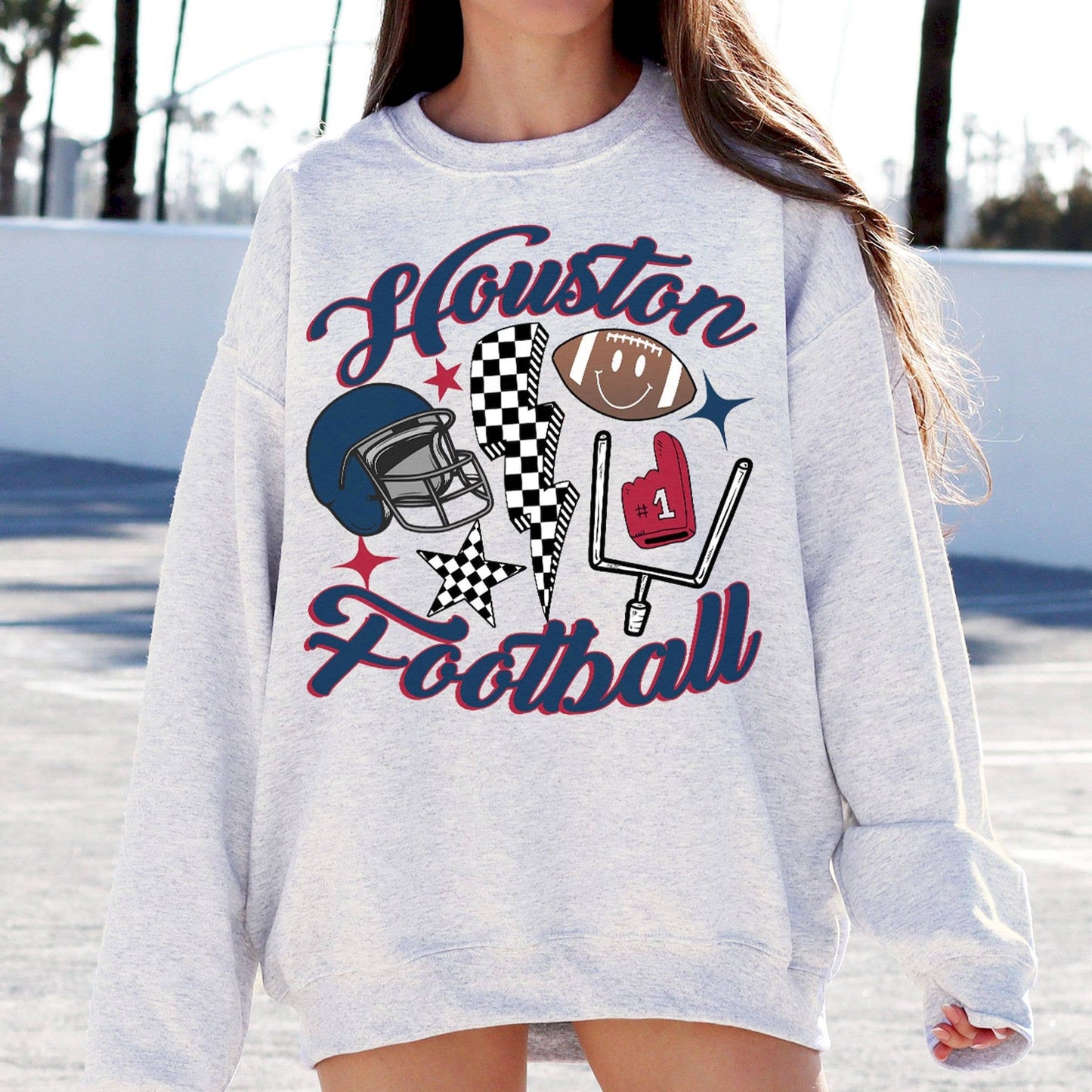 Vintage Houston Football Crewneck Sweatshirt For Fans Unisex T-shirt, Sweatshirt, Hoodie, Long Sleeve Tee - T-Shirt, Sweatshirt, Hoodie