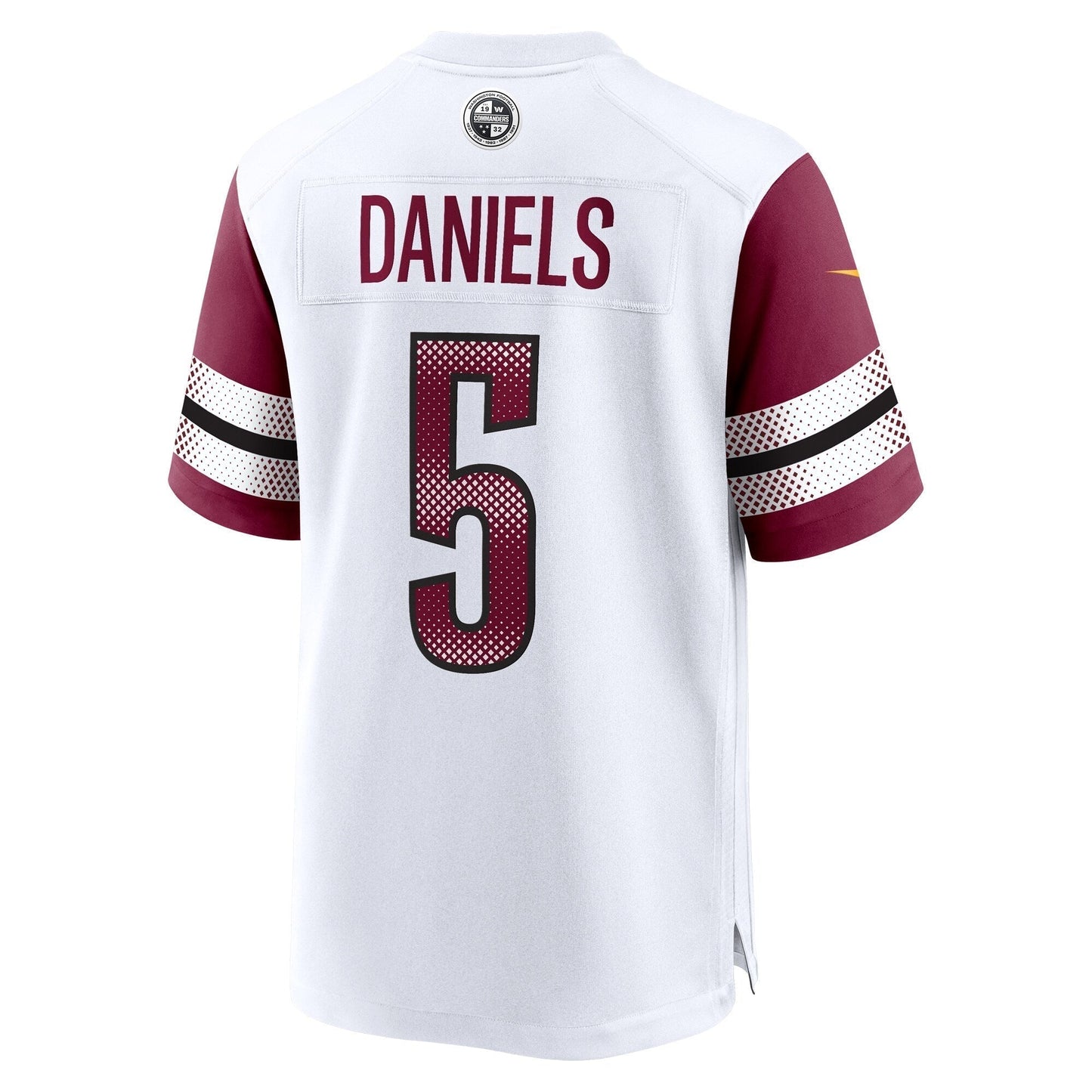 Jayden Daniels Washington Commanders Game Jersey - White football jersey product view 3
