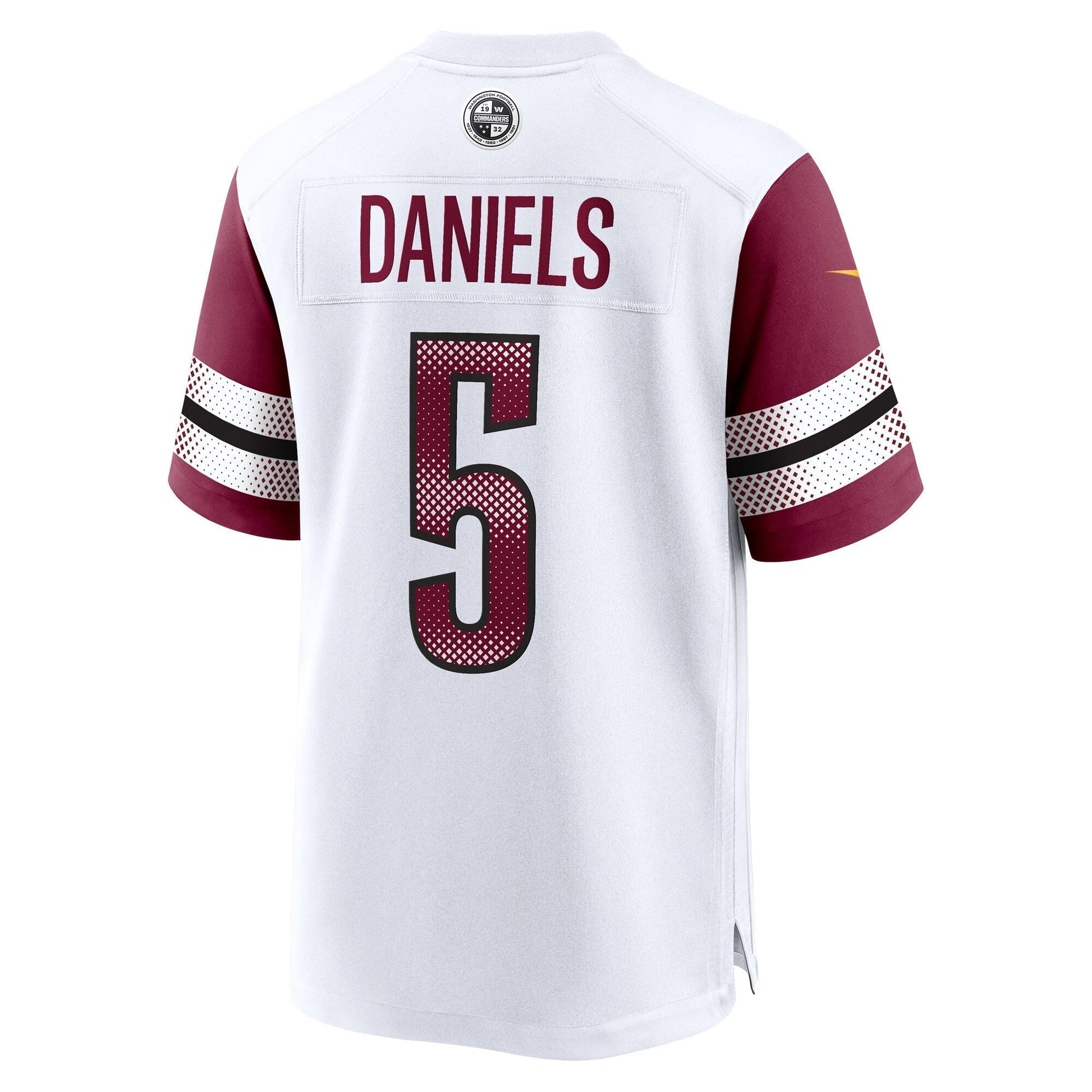 Jayden Daniels Washington Commanders Game Jersey - White football jersey product view 3