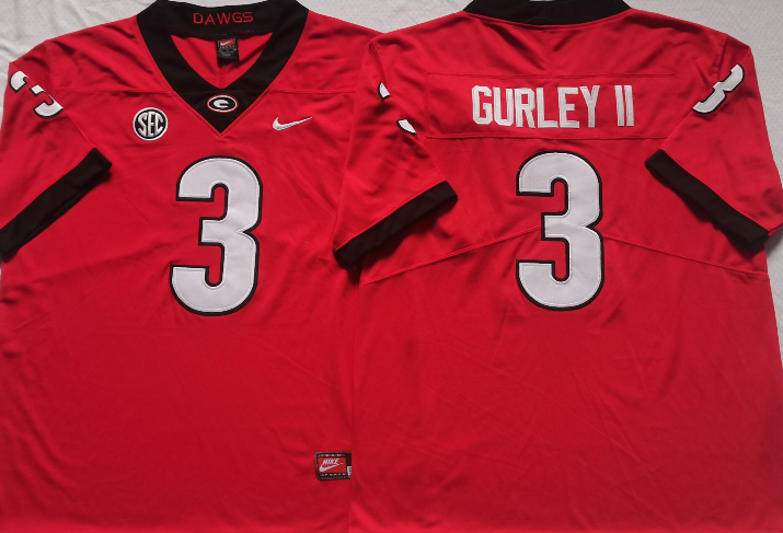 Men's Georgia Bulldogs Todd Gurley II Red Player Game Jersey sports jersey product view 1