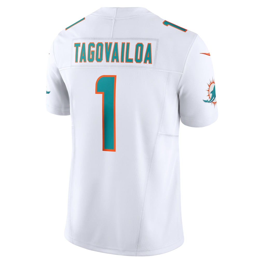 M.Dolphins #1 Tua Tagovailoa White Vapor F.U.S.E. Limited Jersey football jersey product view 1
