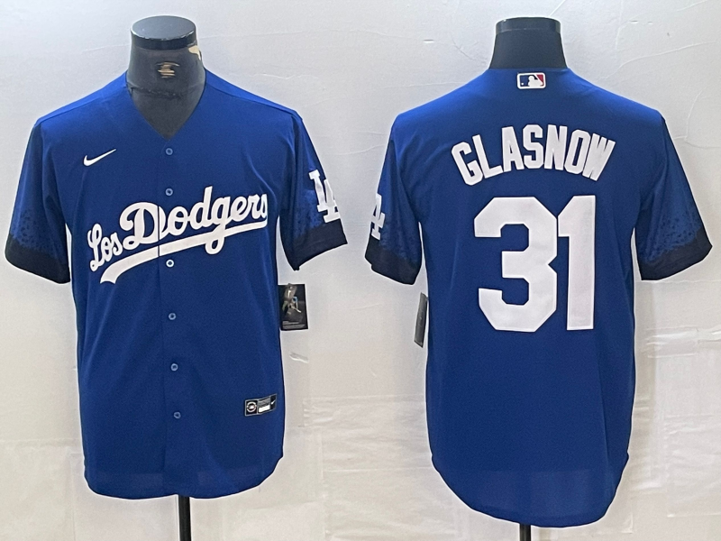 Men's Los Angeles Dodgers Tyler Glasnow Blue Game Jersey baseball jersey product view 1