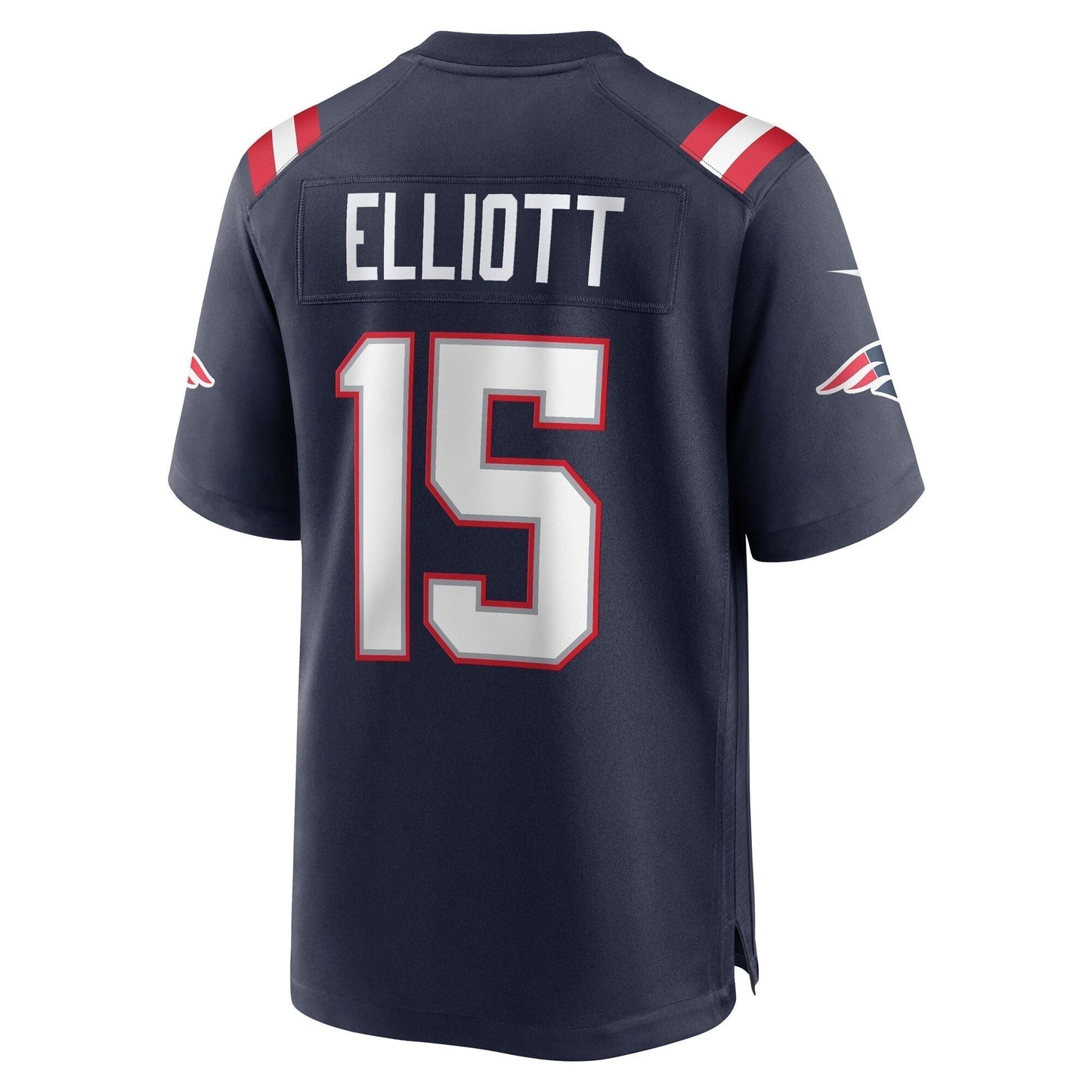 Ezekiel Elliott New England Patriots Game Jersey - Navy football jersey product view 3