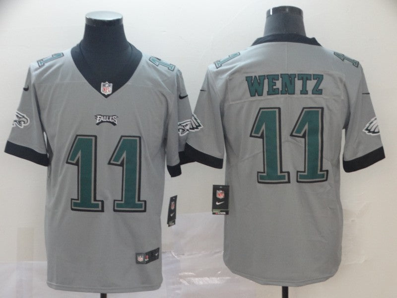 Men's Philadelphia Eagles Carson Wentz #11 Gray Game Jersey1 football jersey product view 1