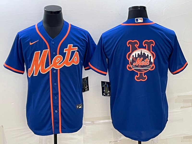 Men's New York Mets1 Royal Alternate Replica Player Jersey baseball jersey product view 1