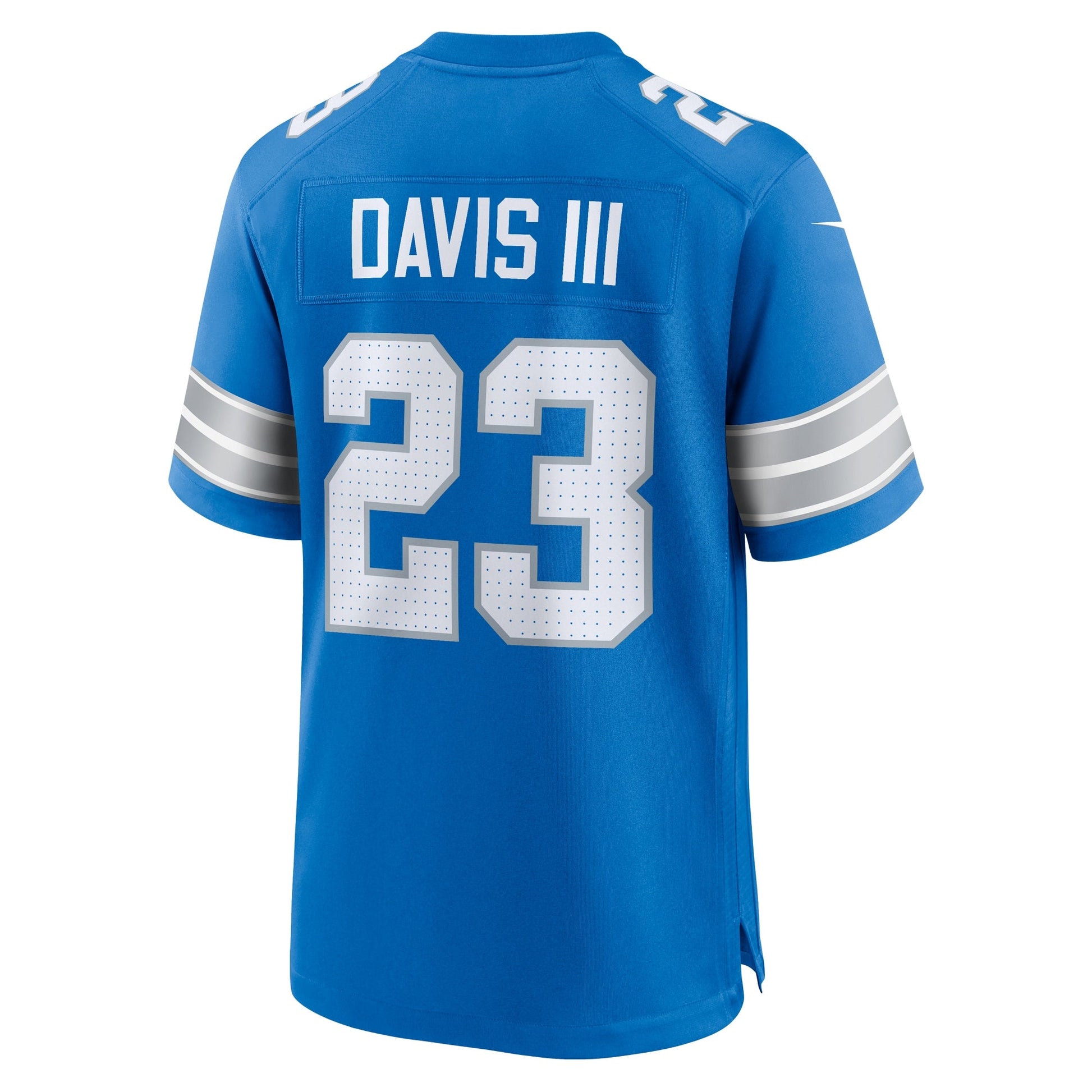 Carlton Davis III Detroit Lions Game Jersey - Blue football jersey product view 3