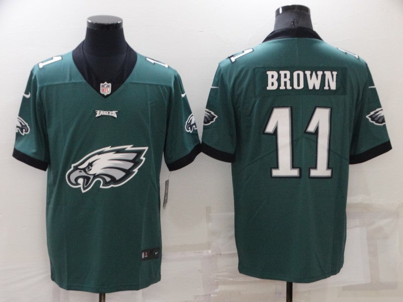 Men's Philadelphia Eagles A.J. Brown #11 Midnight Green Game Player Jersey1 football jersey product view 1