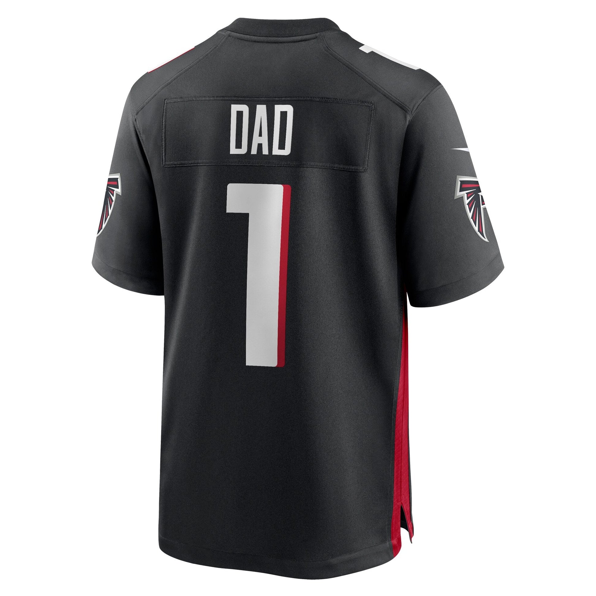 Number 1 Dad Atlanta Falcons Game Jersey - Black football jersey product view 3