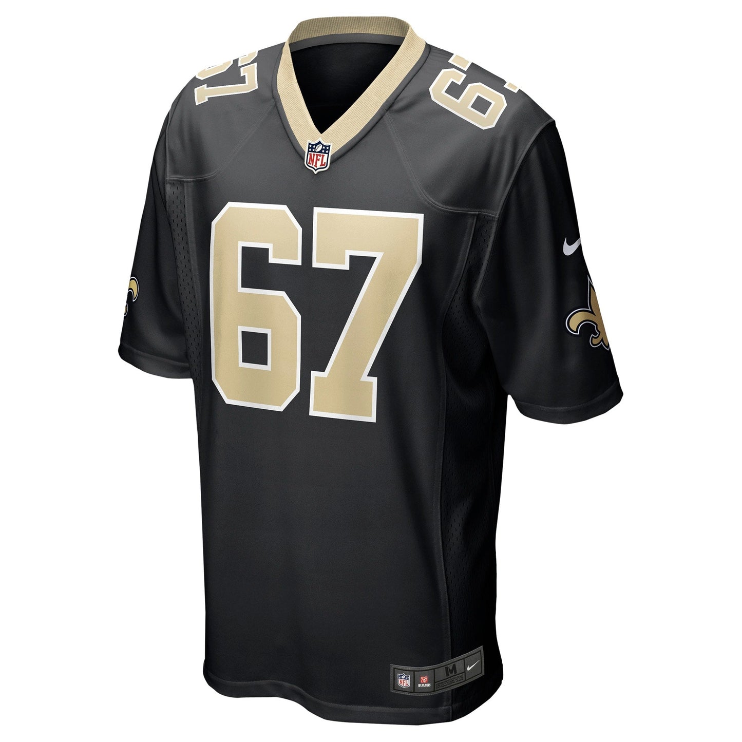 Landon Young New Orleans Saints Game Jersey - Black football jersey product view 2
