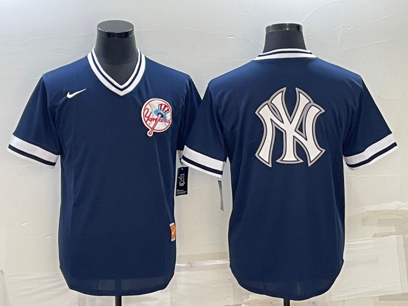 Men's New York Yankees Navy Cooperstown Collection Player Jersey1 baseball jersey product view 1