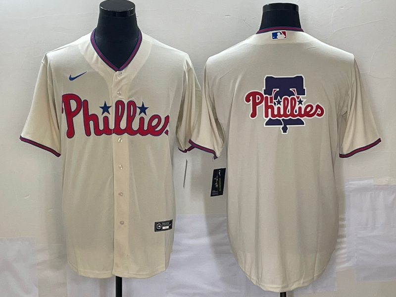 Men's Philadelphia Phillies Beige Replica Team Jersey baseball jersey product view 1