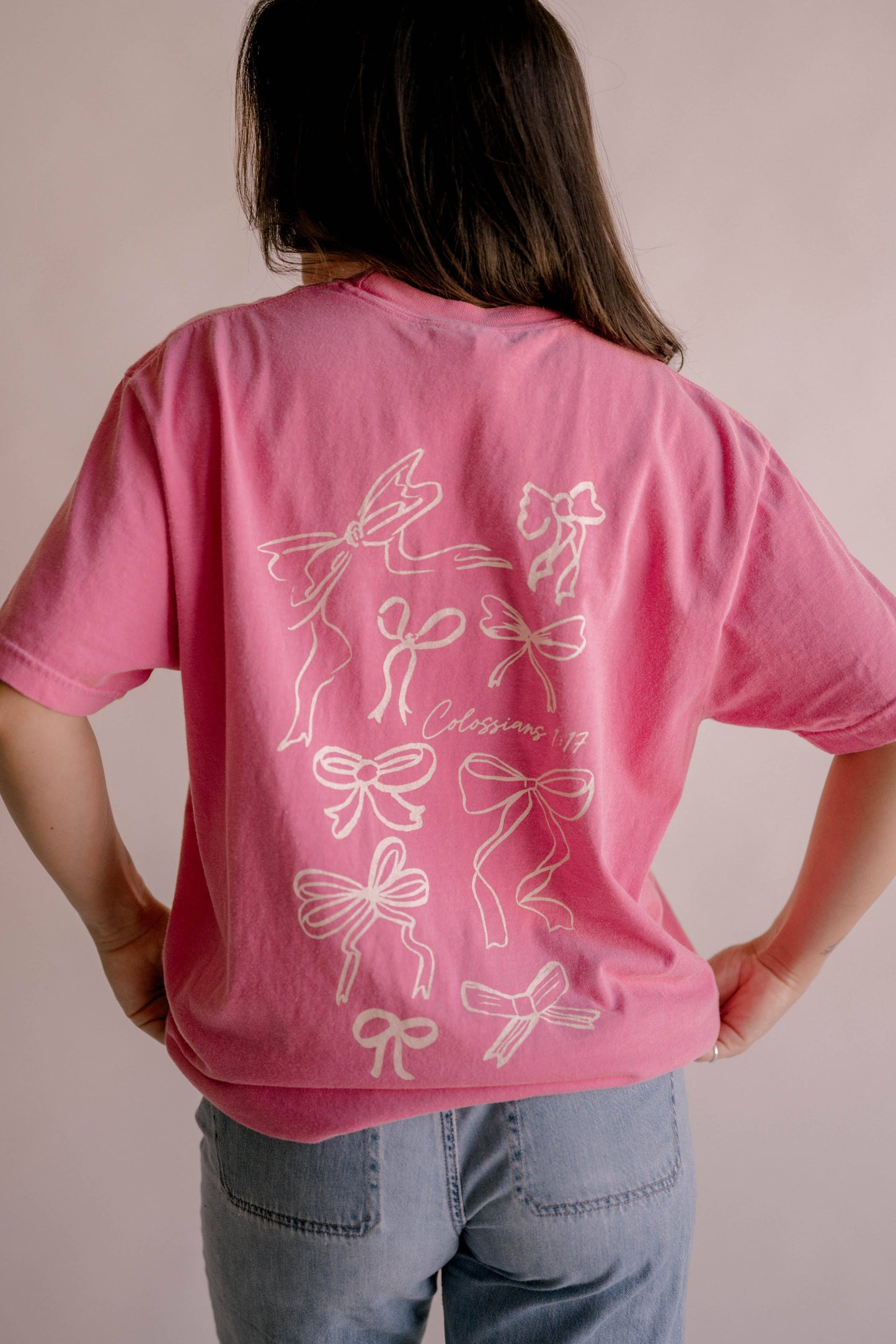 He Holds All Together Tee - Pink | Women's Christian Tee Unisex T-shirt, Sweatshirt, Hoodie, Long Sleeve Tee - T-Shirt, Sweatshirt, Hoodie