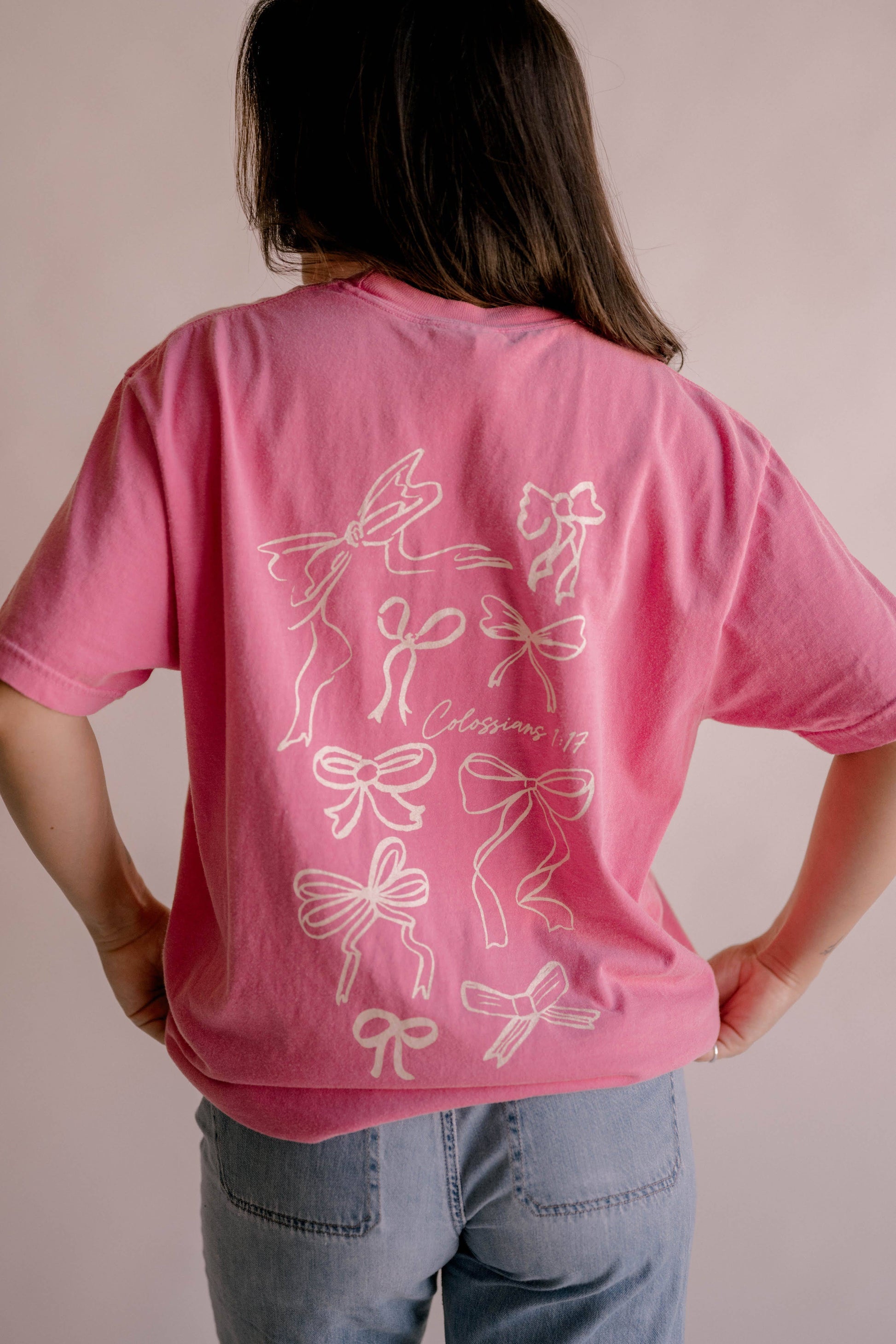 He Holds All Together Tee - Pink | Women's Christian Tee Unisex T-shirt, Sweatshirt, Hoodie, Long Sleeve Tee - T-Shirt, Sweatshirt, Hoodie