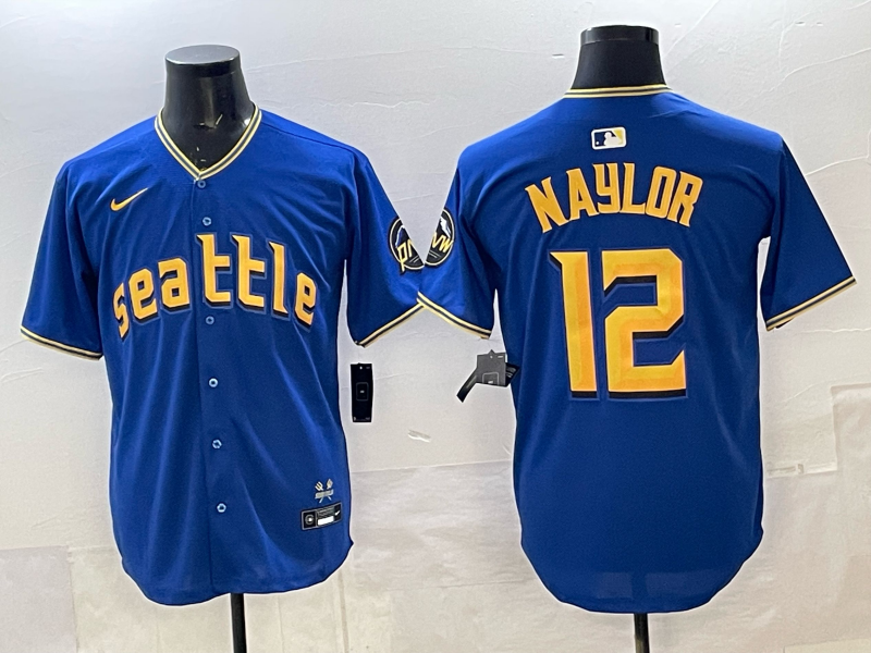 Men's Seattle Mariners Josh Naylor #12 Royal 2023 City Connect Replica Jersey baseball jersey product view 1