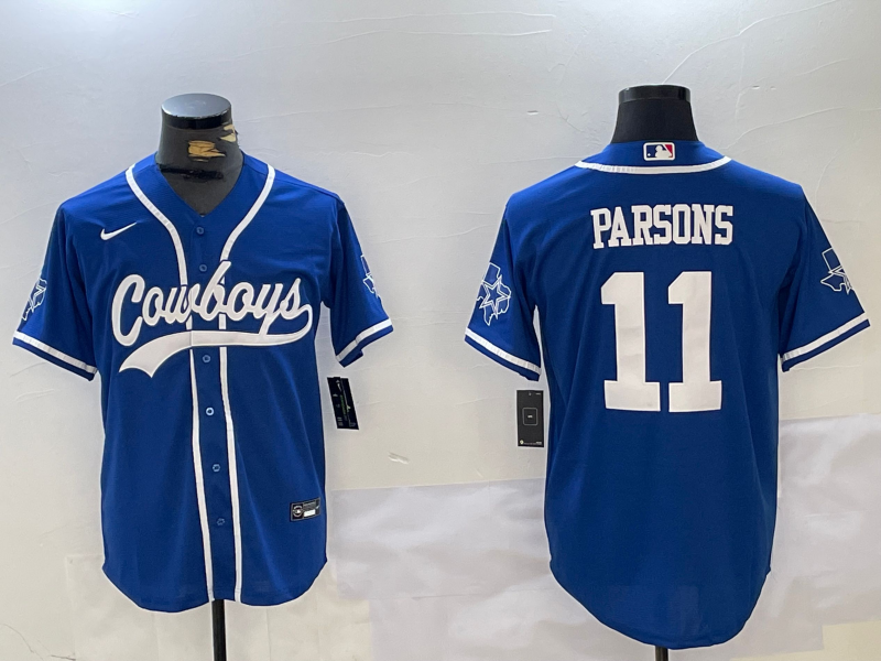 Men's Dallas Cowboys Micah Parsons Blue Game Jersey football jersey product view 1