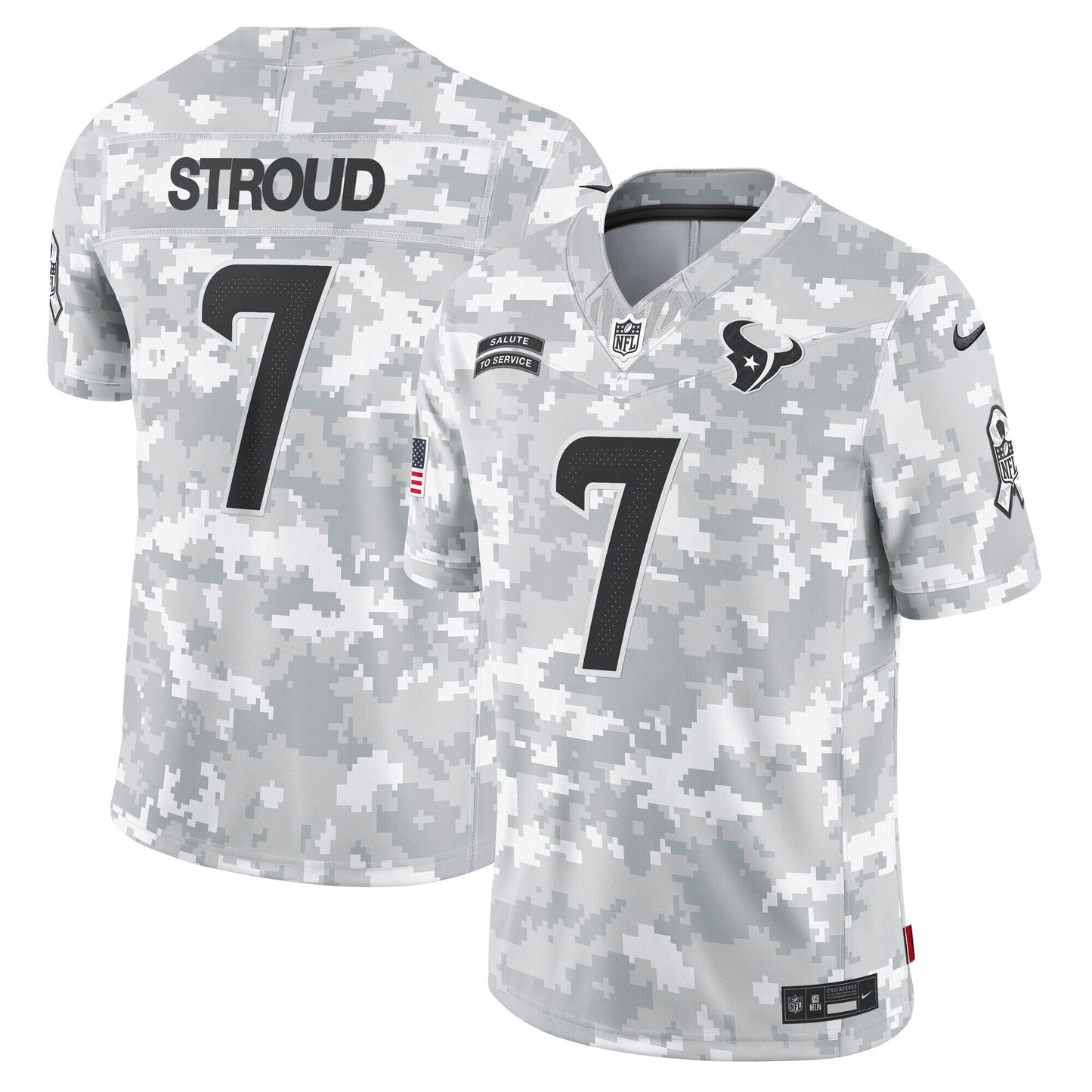 C.J. Stroud Houston Texans 2024 Salute to Service Limited Jersey - Arctic Camo football jersey product view 1
