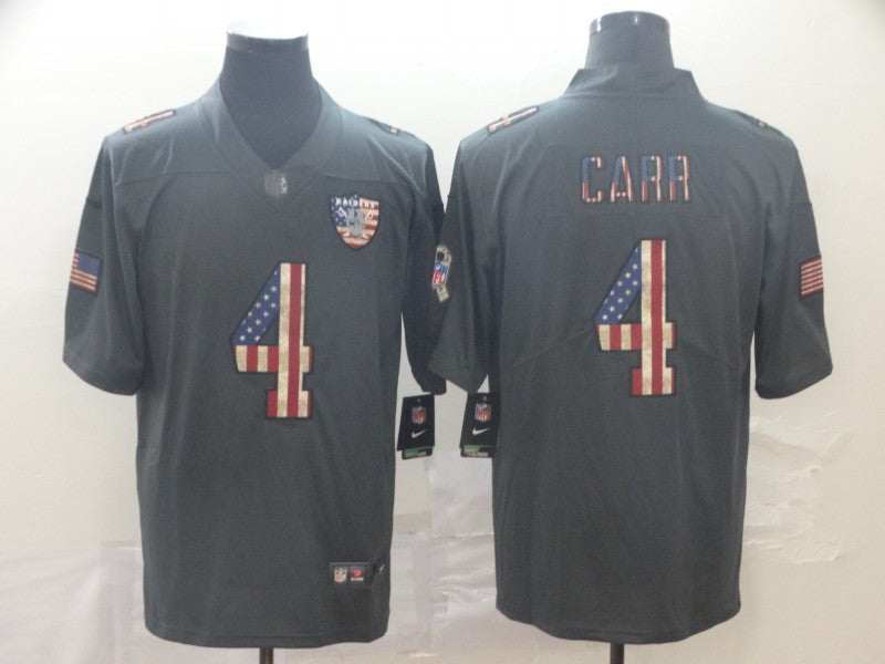 Men's Las Vegas Raiders Derek Carr #4 Black Team Game Jersey1 football jersey product view 1