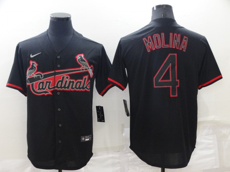 Men's St. Louis Cardinals Yadier Molina Black Replica Baseball Jersey baseball jersey product view 1