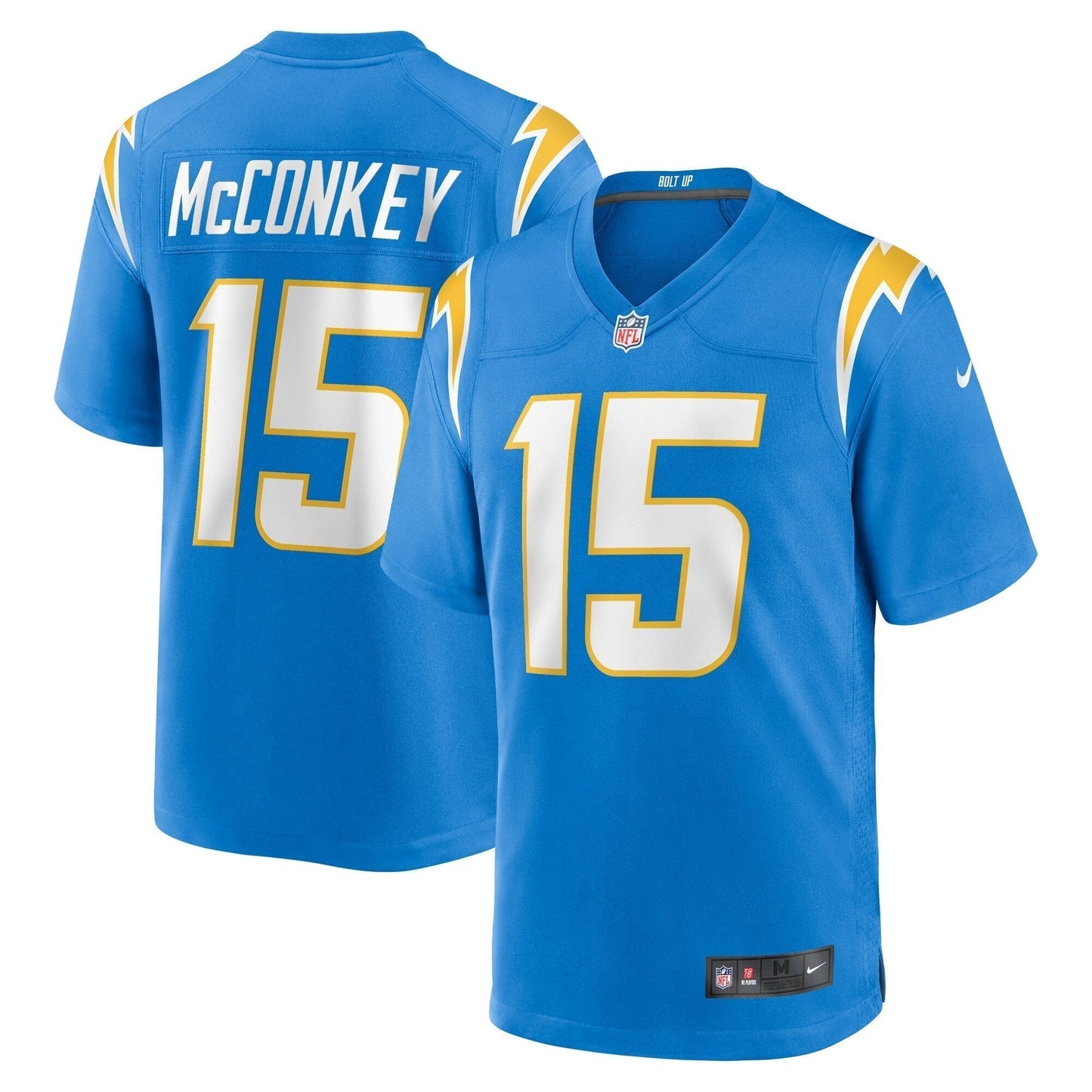 Ladd McConkey Los Angeles Chargers 2024 NFL Draft Game Jersey - Powder Blue football jersey product view 1