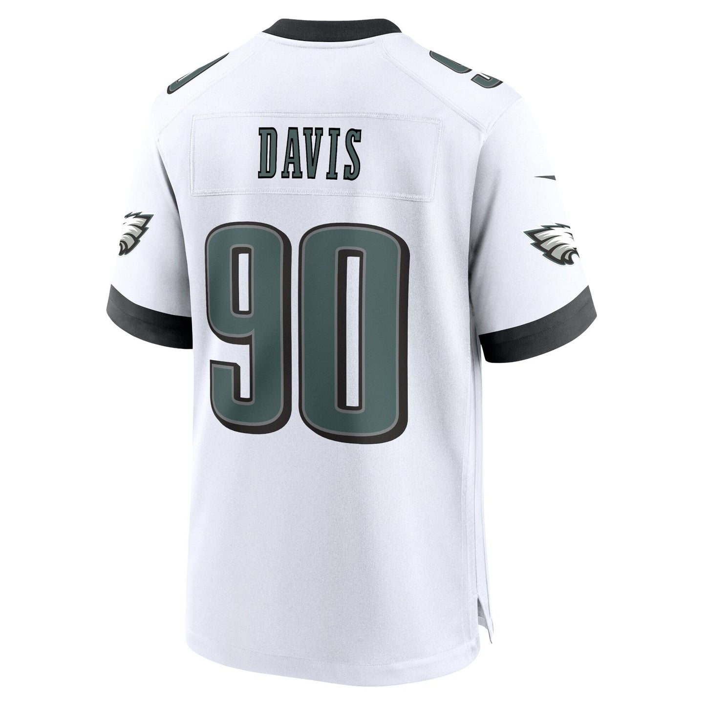 Jordan Davis Philadelphia Eagles White Game Jersey - White football jersey product view 3
