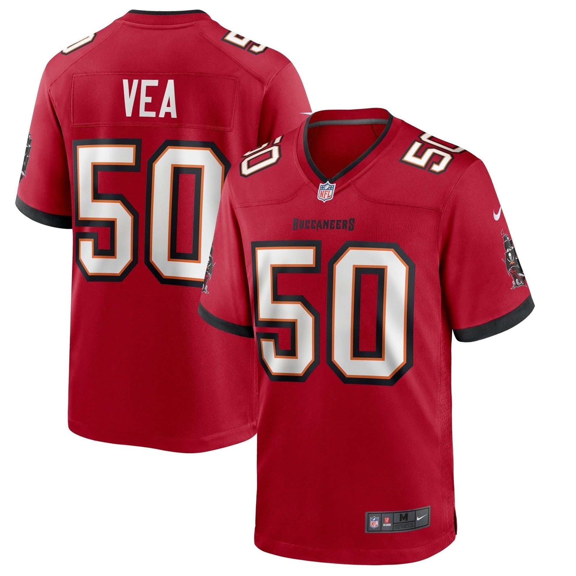 Vita Vea Tampa Bay Buccaneers Game Jersey - Red football jersey product view 1