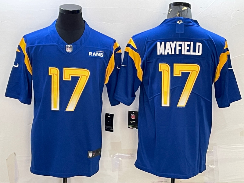 Men's Los Angeles Rams Baker Mayfield Blue Game Jersey football jersey product view 1