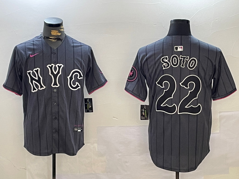 Men's New York Mets Juan Soto Graphite 2024 City Connect Limited Player Jersey baseball jersey product view 1