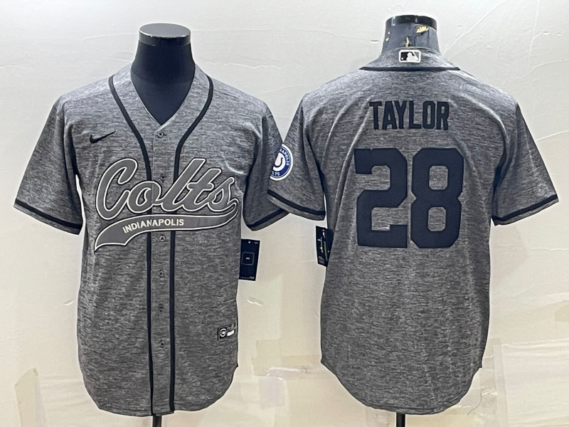 Men's Indianapolis Colts Jonathan Taylor #28 Gray Player Jersey1 Joint Edition football jersey product view 1