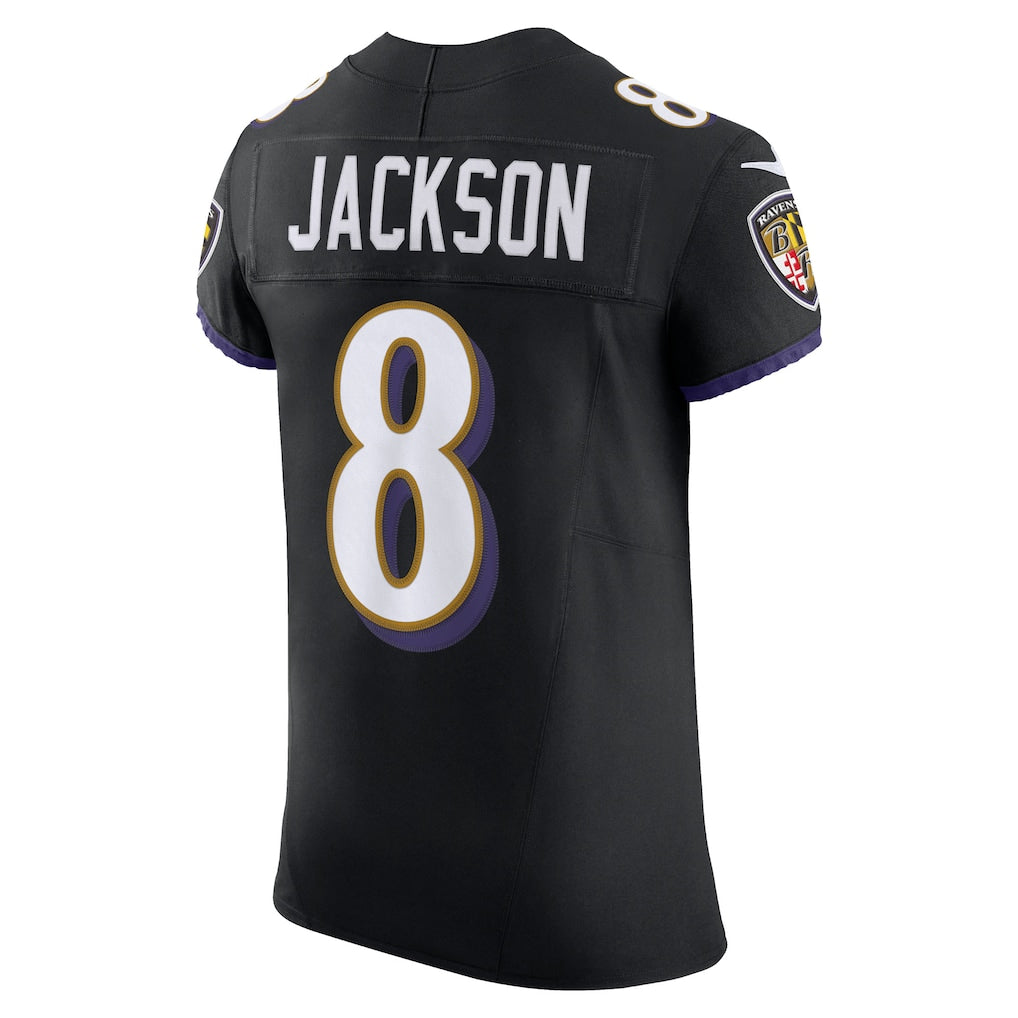 B.Ravens #8 Lamar Jackson Black Alternate Vapor F.U.S.E. Elite Jersey football jersey product view 1