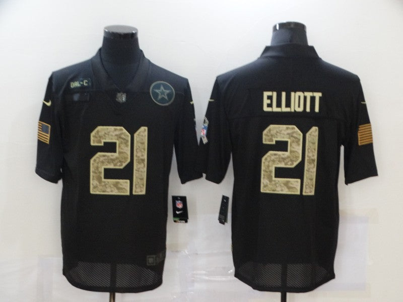 Men's Dallas Cowboys #21 Ezekiel Elliott Black Game Player Jersey1 football jersey product view 1