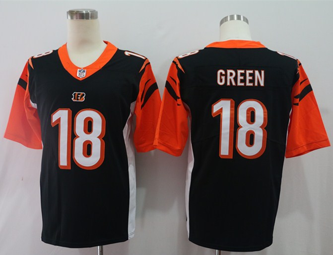 Men's Cincinnati Bengals A.J. Green #18 Black Game Jersey1 football jersey product view 1