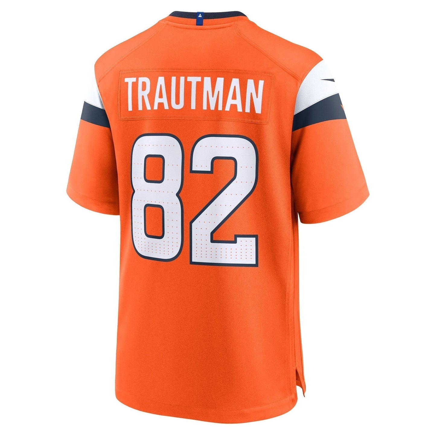 Adam Trautman Denver Broncos Team Game Jersey - Orange football jersey product view 3