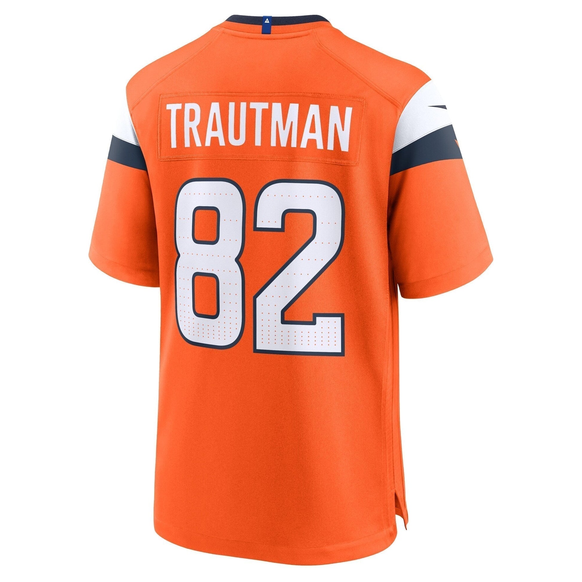 Adam Trautman Denver Broncos Team Game Jersey - Orange football jersey product view 3