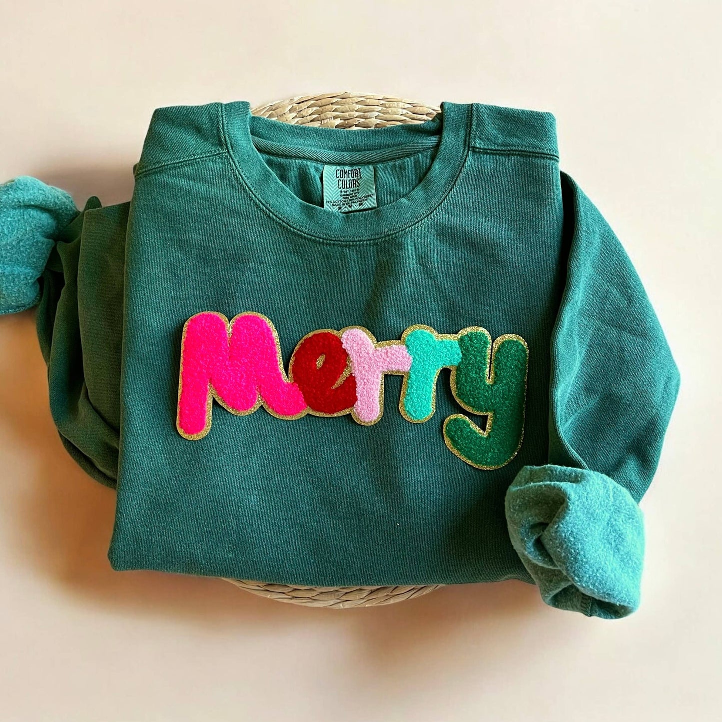 Comfort Colors Merry Sweatshirt, Festive Christmas Sweaters Unisex T-shirt, Sweatshirt, Hoodie, Long Sleeve Tee - T-Shirt, Sweatshirt, Hoodie