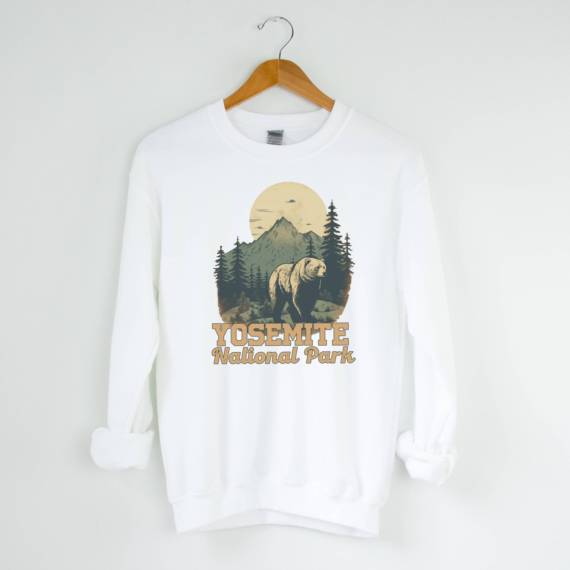 Yosemite White Crewneck | National Park | Sizes S-2XL Unisex T-shirt, Sweatshirt, Hoodie, Long Sleeve Tee - T-Shirt, Sweatshirt, Hoodie