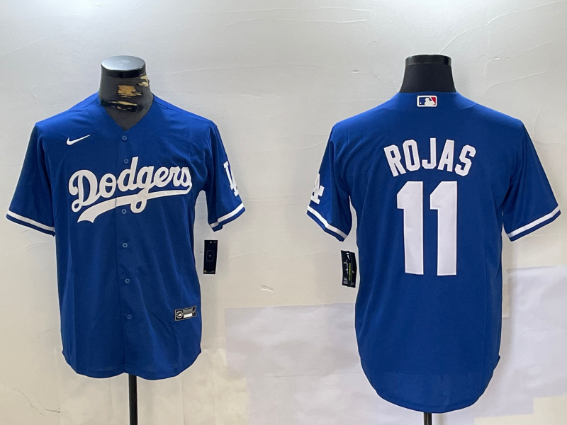 Men's Los Angeles Dodgers Miguel Rojas #11 Blue Replica Game Jersey baseball jersey product view 1