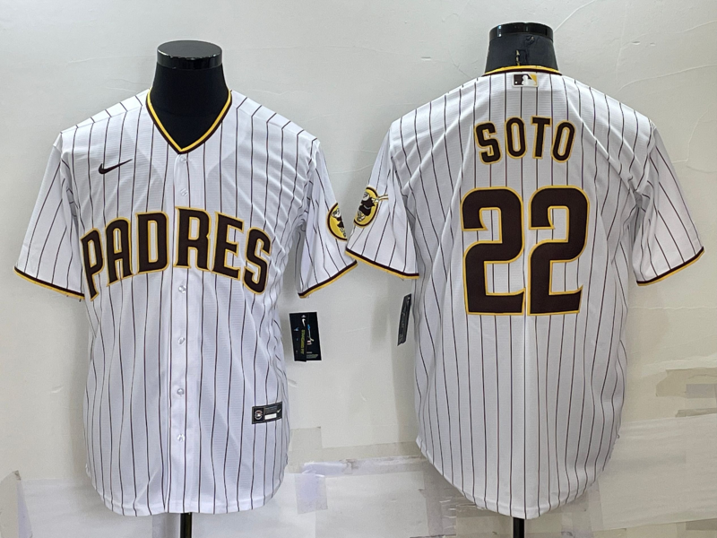 Men's San Diego Padres Juan Soto #22 White Home Replica Player Jersey1 baseball jersey product view 1